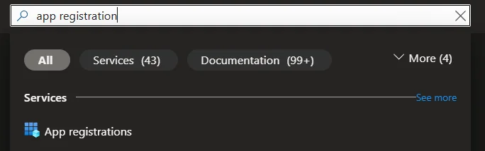 Search for App registrations in Azure Portal